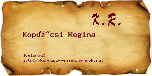 Kopácsi Regina névjegykártya